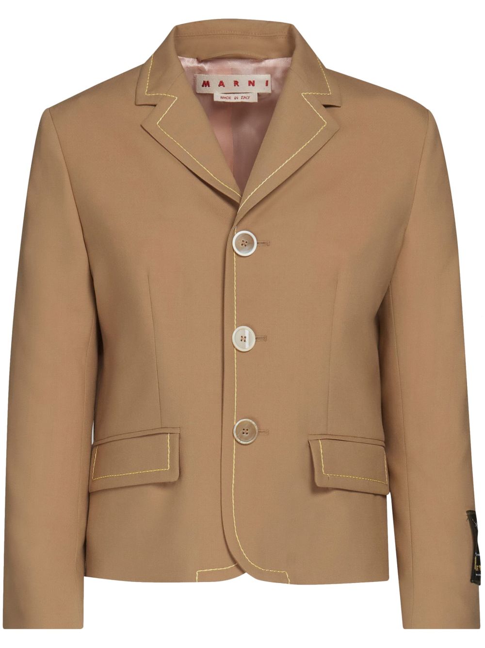 Marni contrast-stitching wool blazer - Brown von Marni