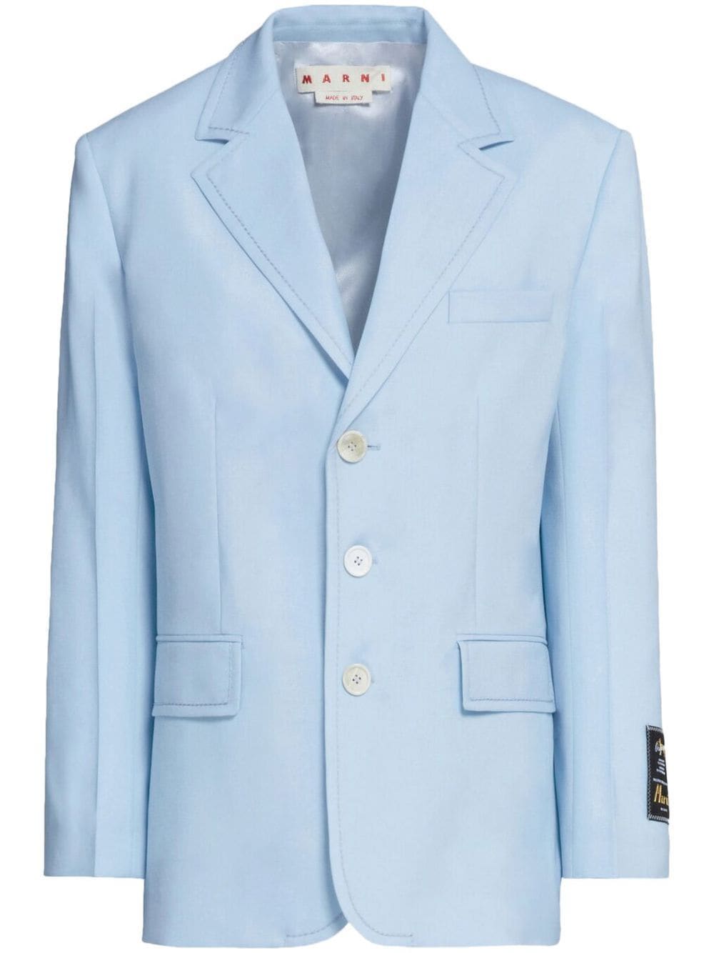 Marni single-breasted wool blazer - Blue von Marni