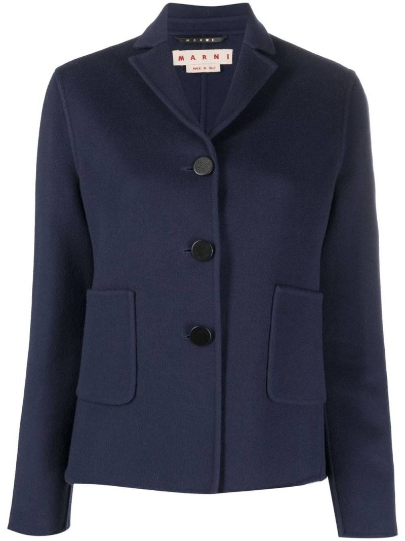 Marni single-breasted wool-cashmere jacket - Blue von Marni