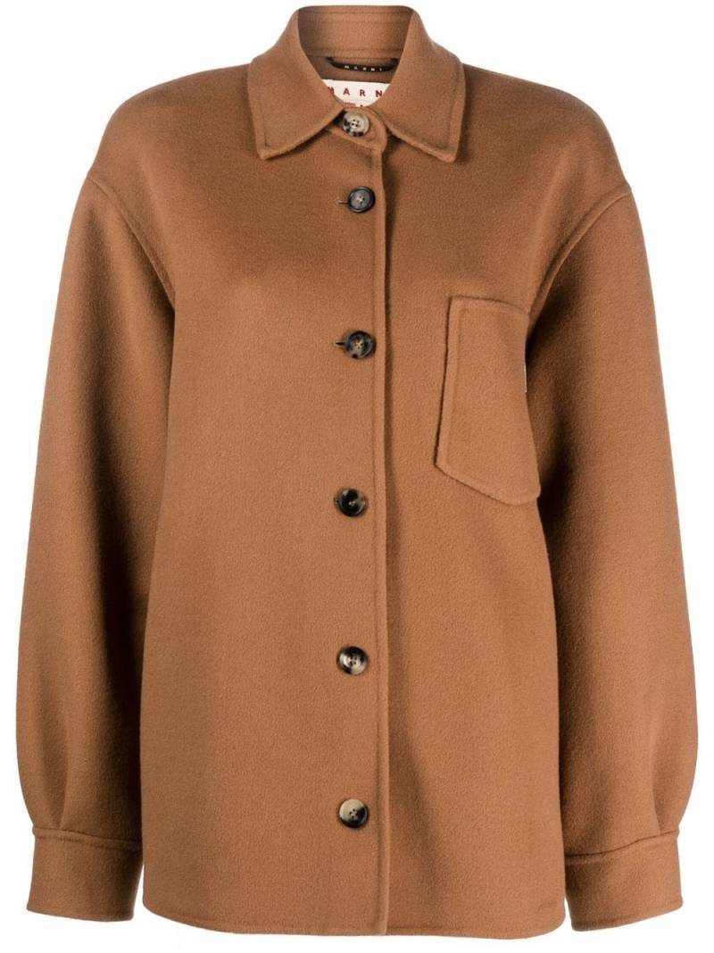Marni single-breasted wool coat - Brown von Marni