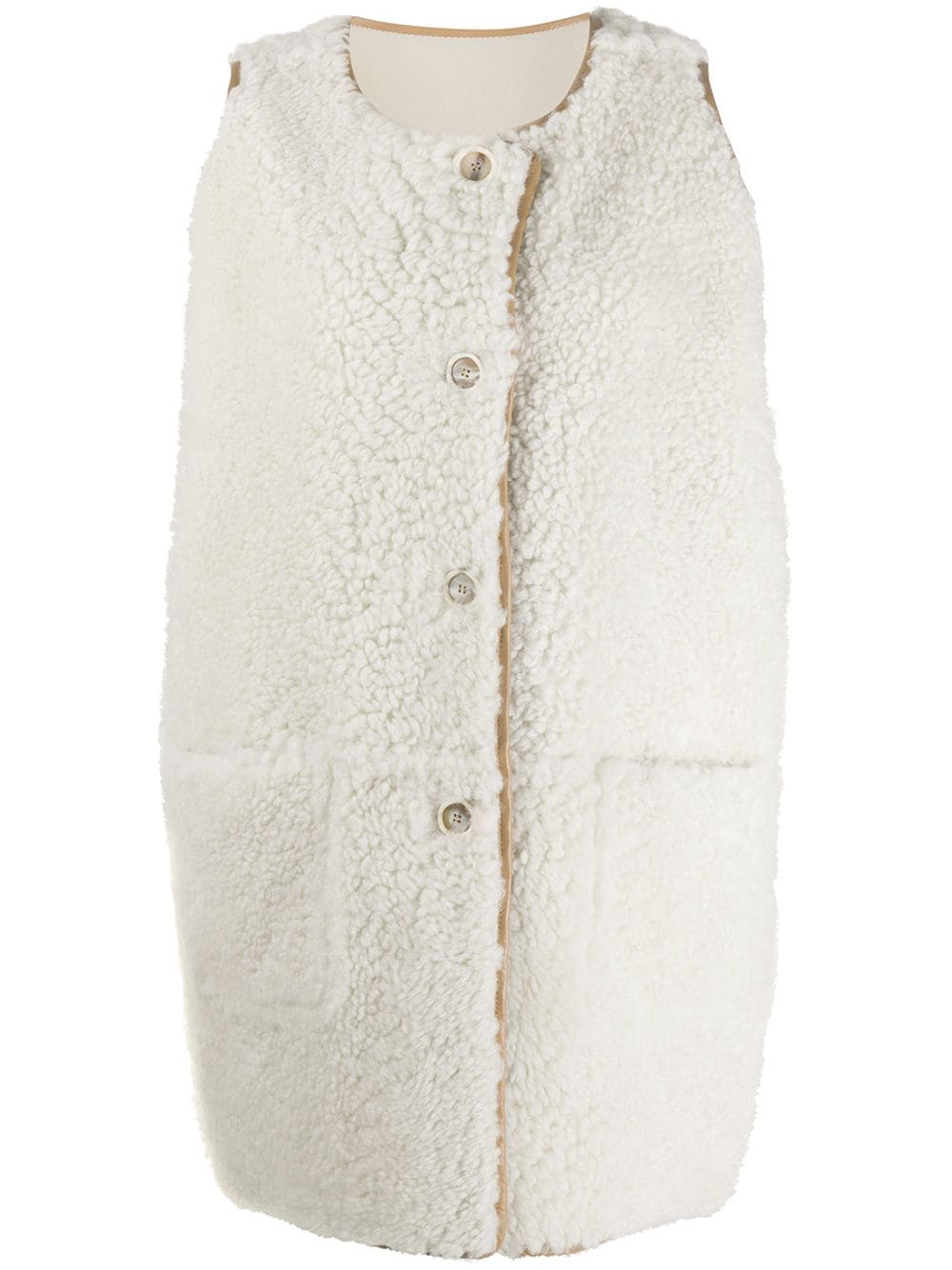 Marni sleeveless lamb fur jacket - White von Marni