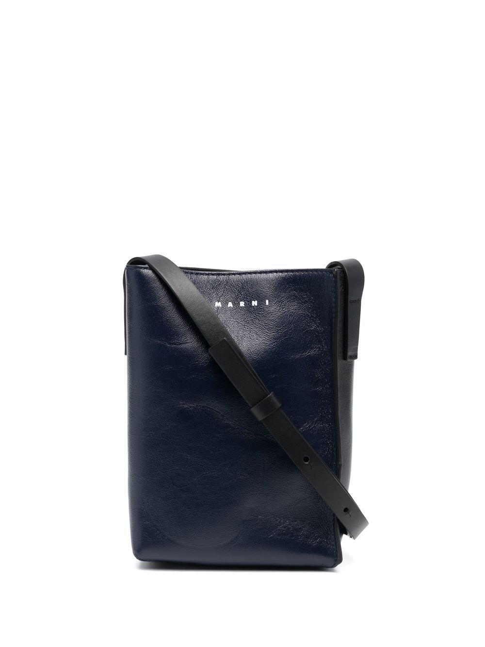 Marni small Museo leather crossbody bag - Blue von Marni