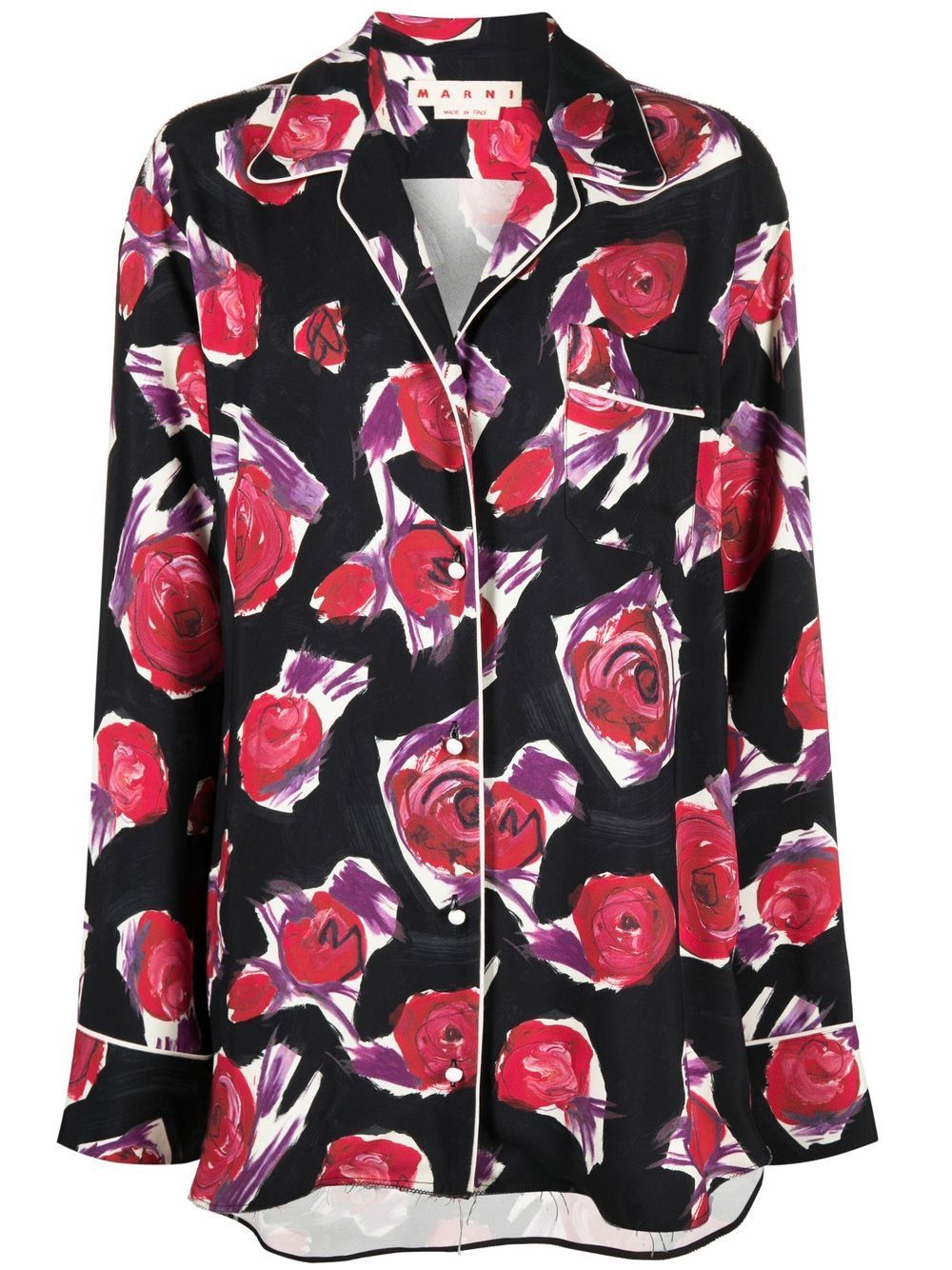 Marni spinning roses print shirt - Black von Marni