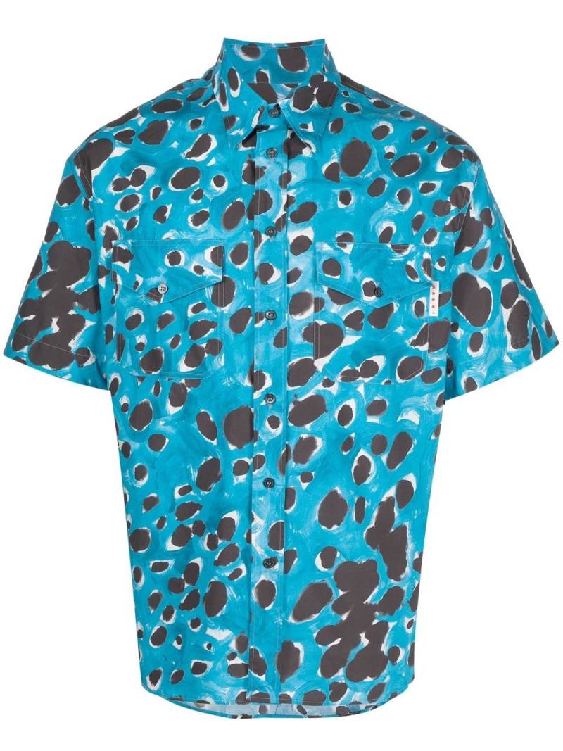 Marni spot-print short-sleeve shirt - Blue von Marni