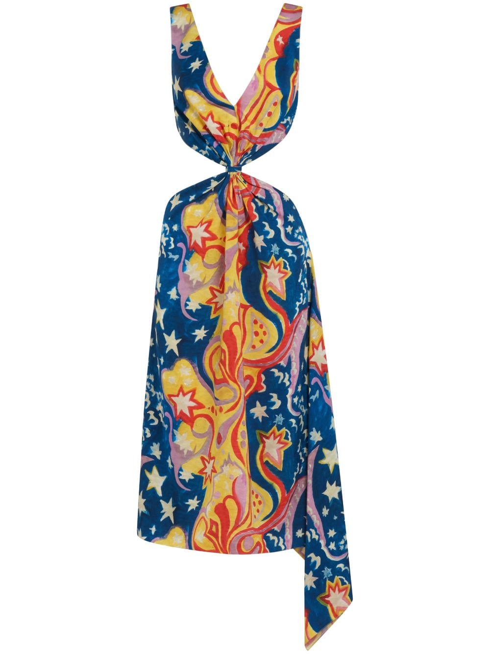 Marni star print midi dress - Blue von Marni