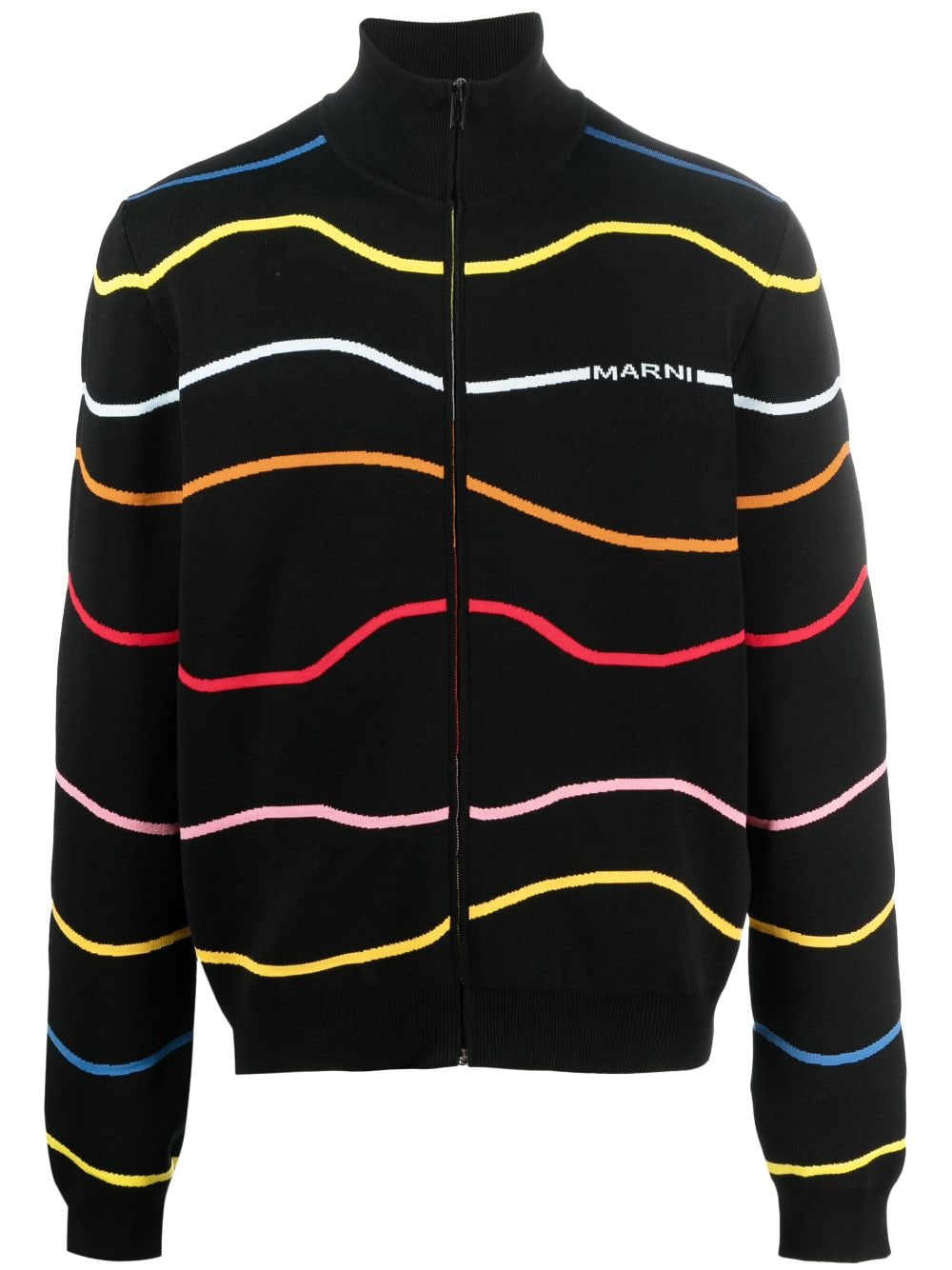 Marni stripe-pattern cotton cardigan - Black von Marni
