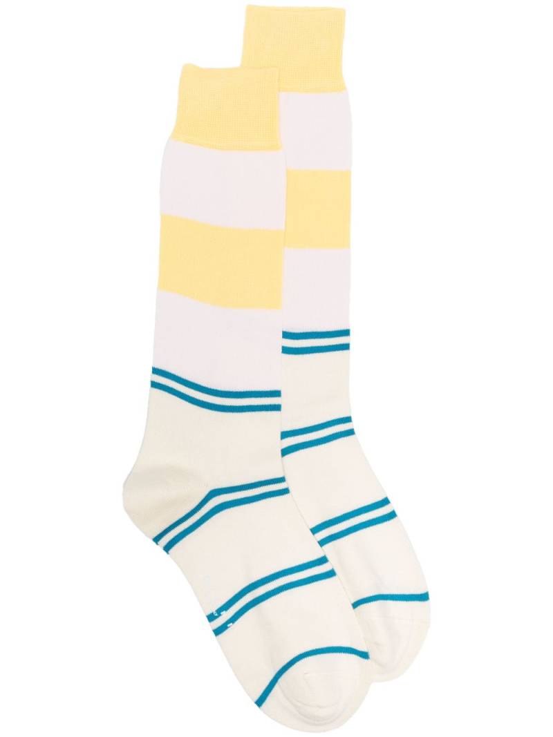 Marni stripe-pattern long socks - Neutrals von Marni