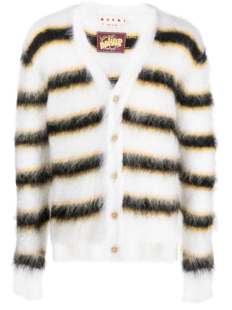 Marni stripe-print cardigan - White von Marni