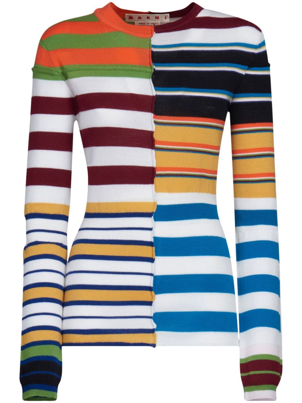 Marni patchwork striped jumper - White von Marni