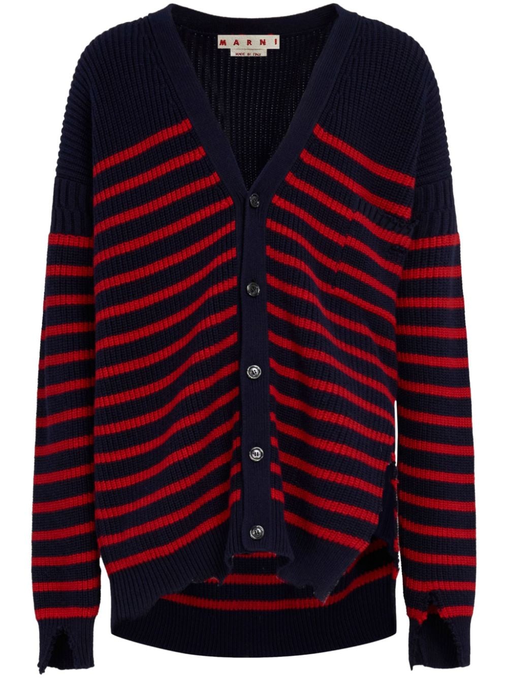 Marni striped V-neck cardigan - Black von Marni