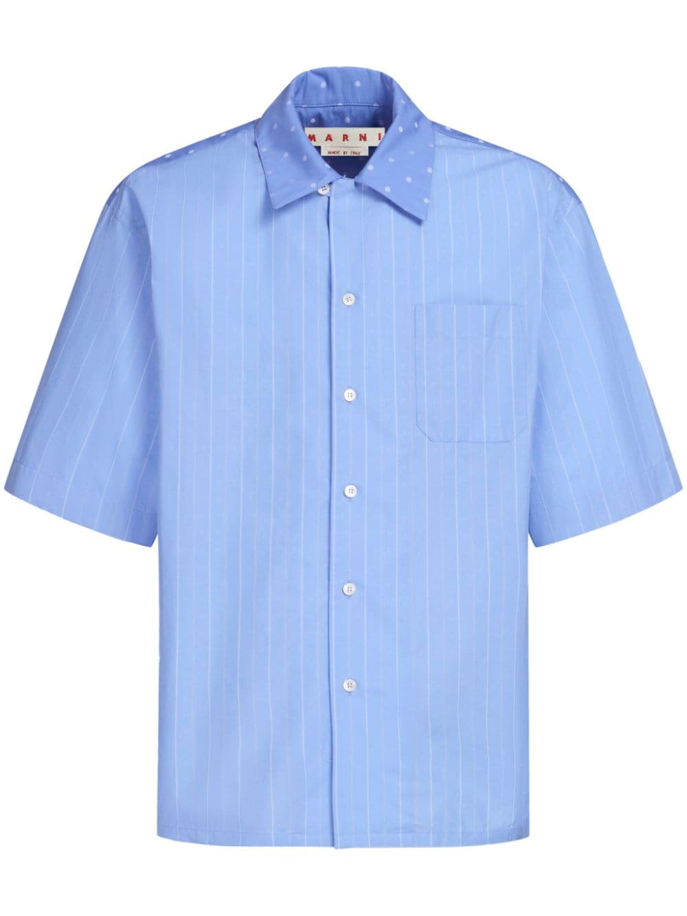 Marni pinstriped bowling shirt - Blue von Marni