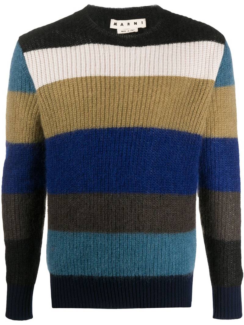 Marni striped knitted jumper - Blue von Marni