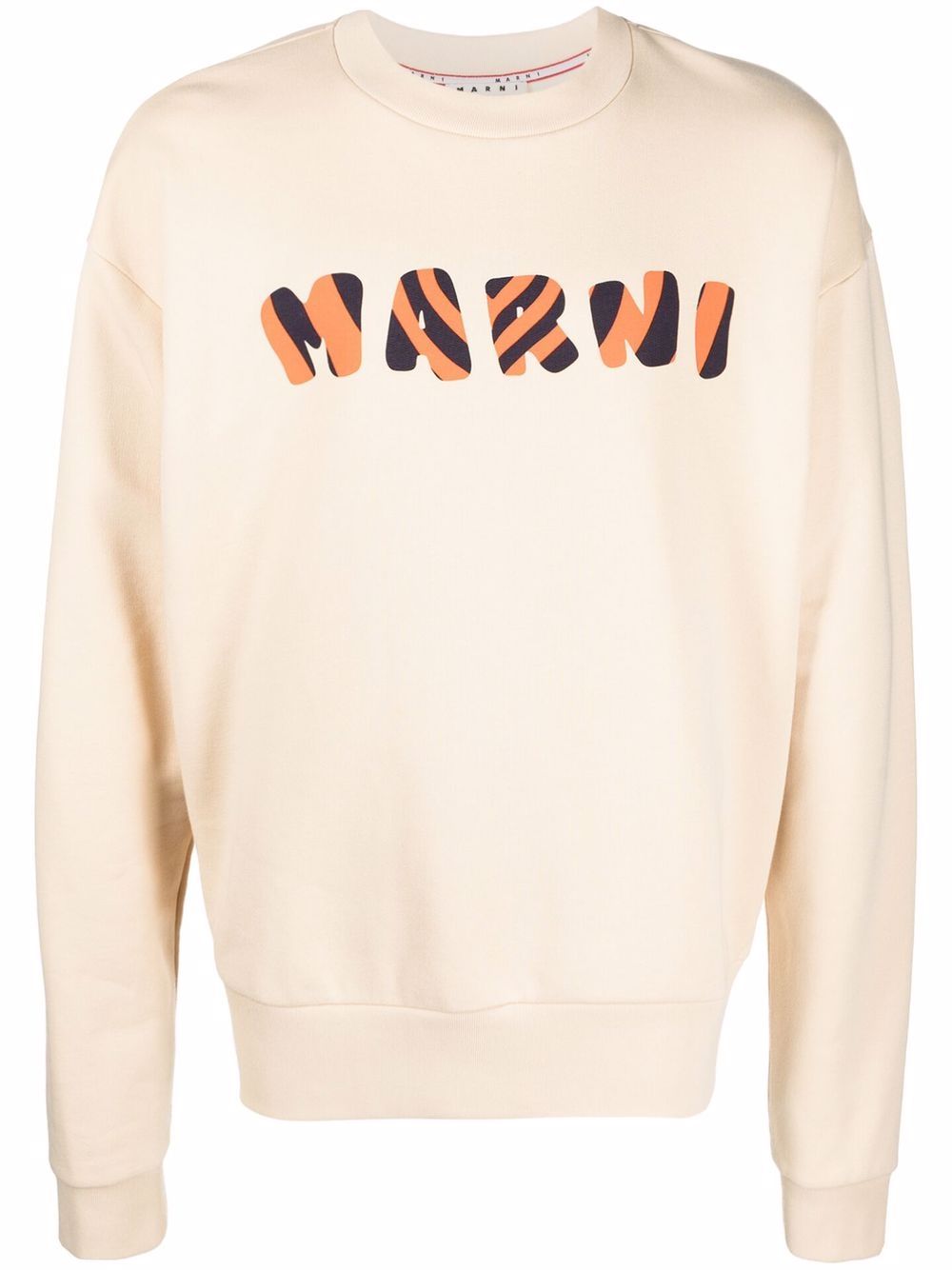 Marni striped logo-print sweatshirt - Neutrals von Marni