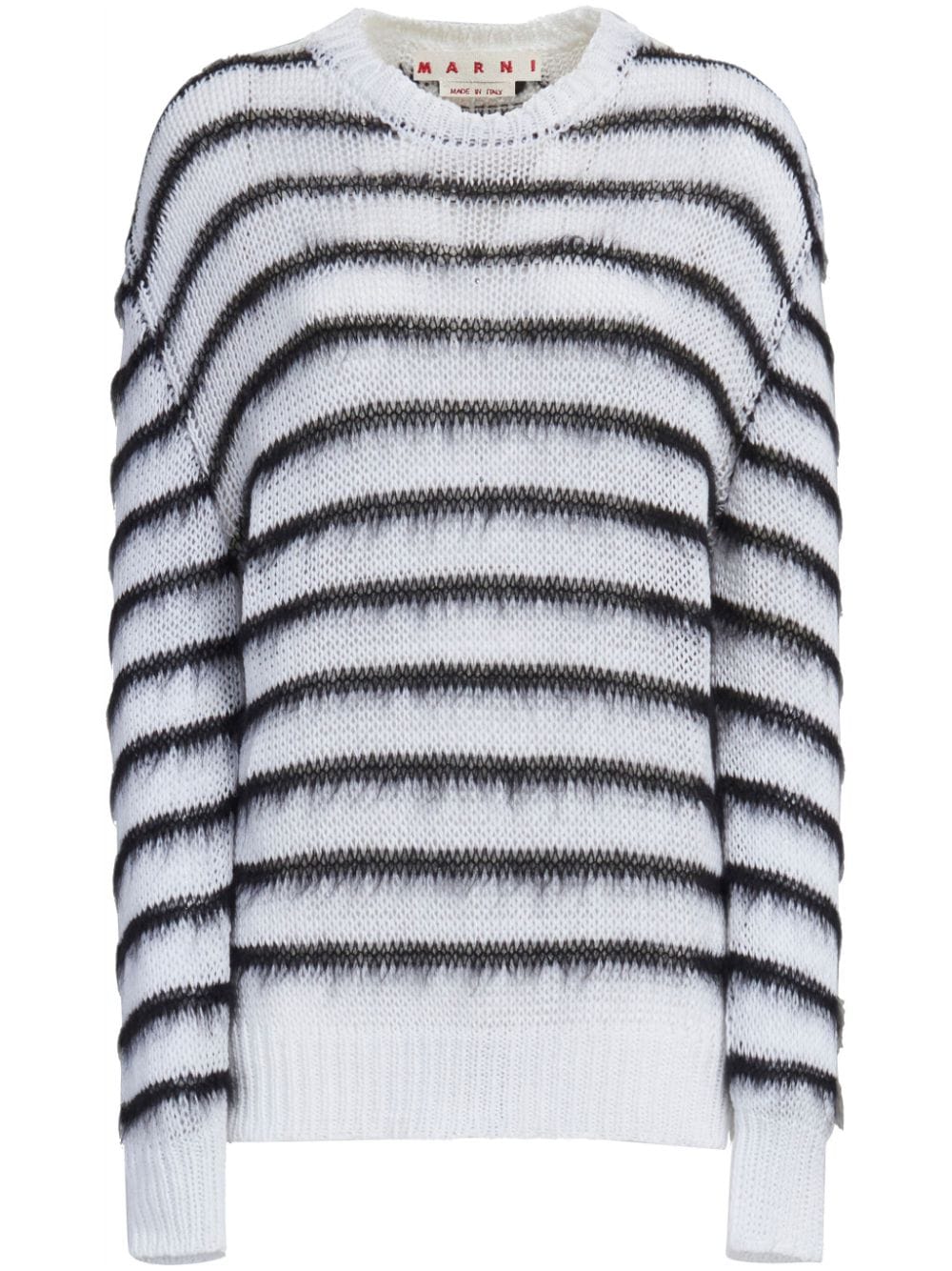 Marni striped open-knit jumper - White von Marni