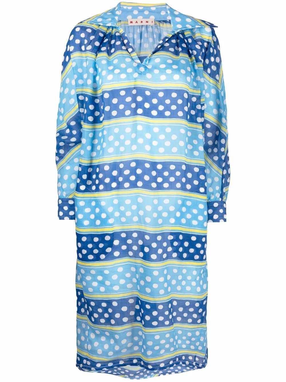 Marni striped polka dot dress - Blue von Marni