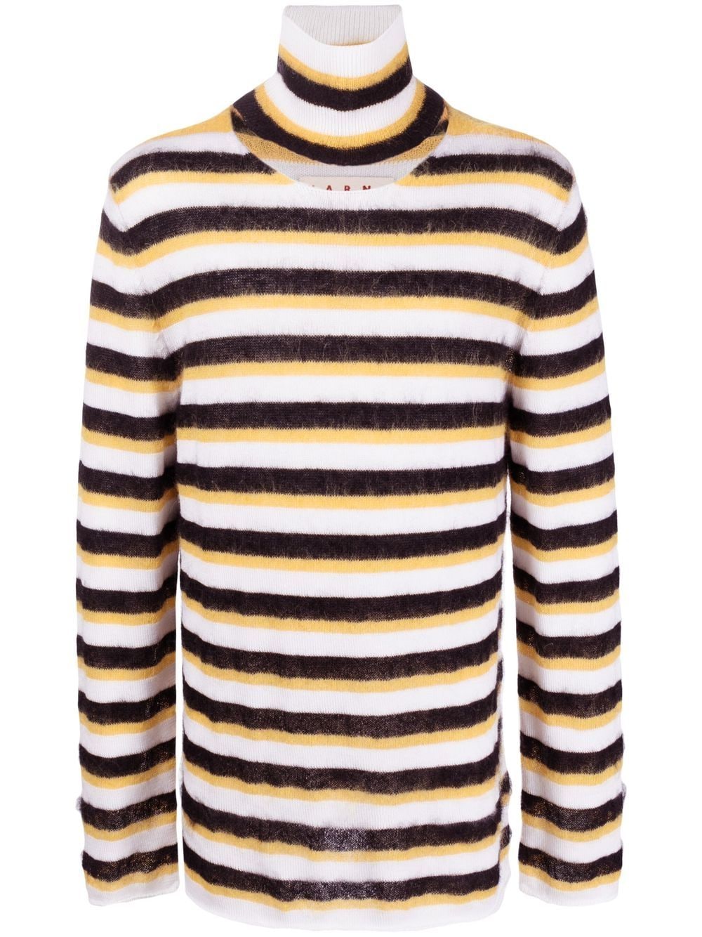 Marni striped roll-neck jumper - White von Marni