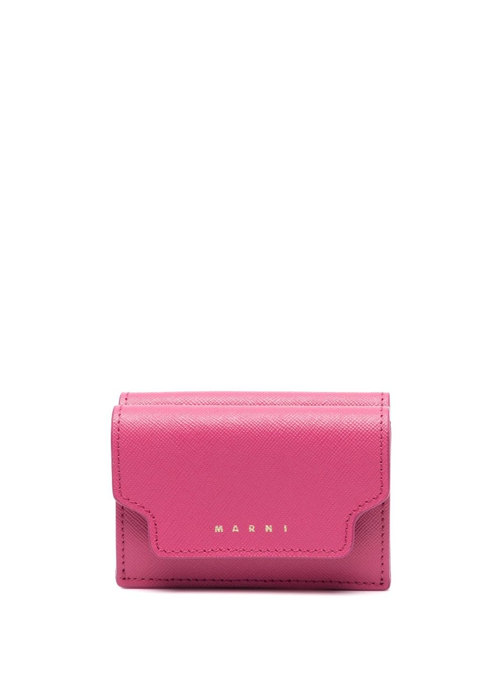 Marni tri-fold leather wallet - Pink von Marni