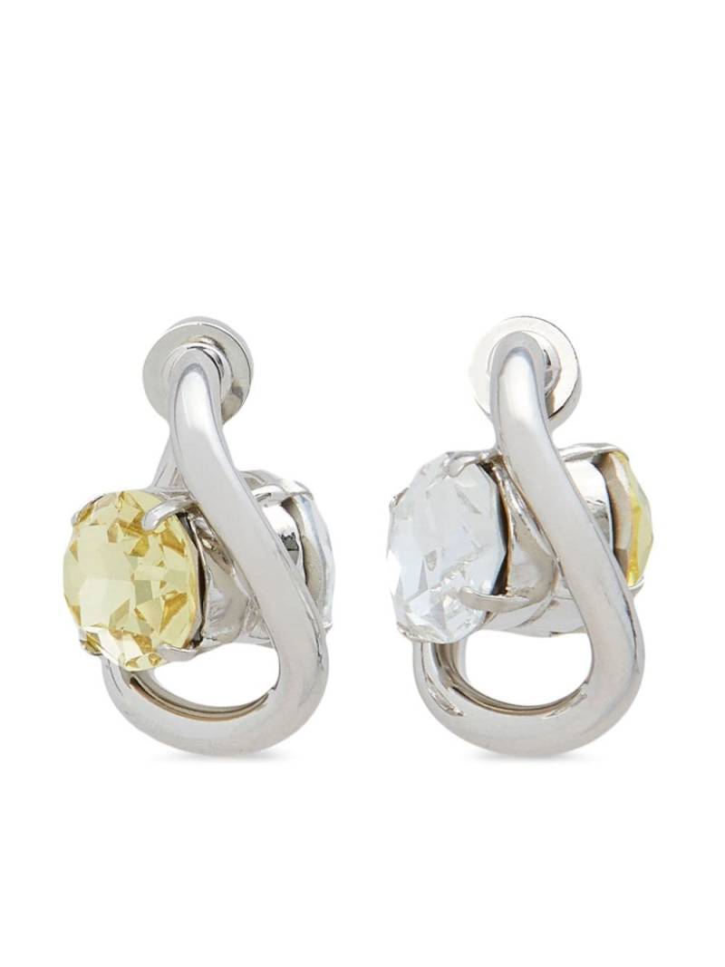 Marni twisted crystal-embellished hoop earrings - Silver von Marni
