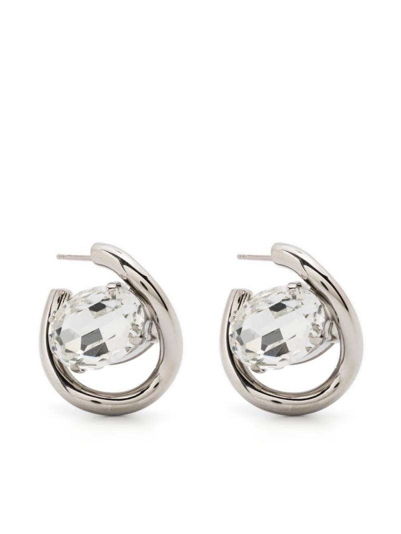 Marni Twisted rhinestone-embellished hoop earrings - Silver von Marni