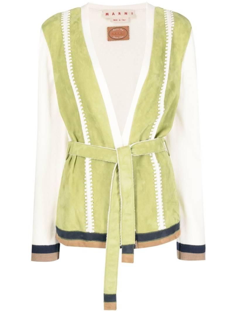 Marni two-tone belted jacket - Green von Marni