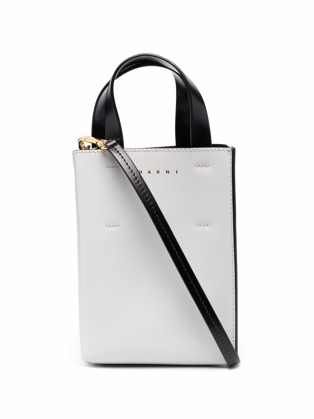 Marni two-tone leather tote bag - Grey von Marni