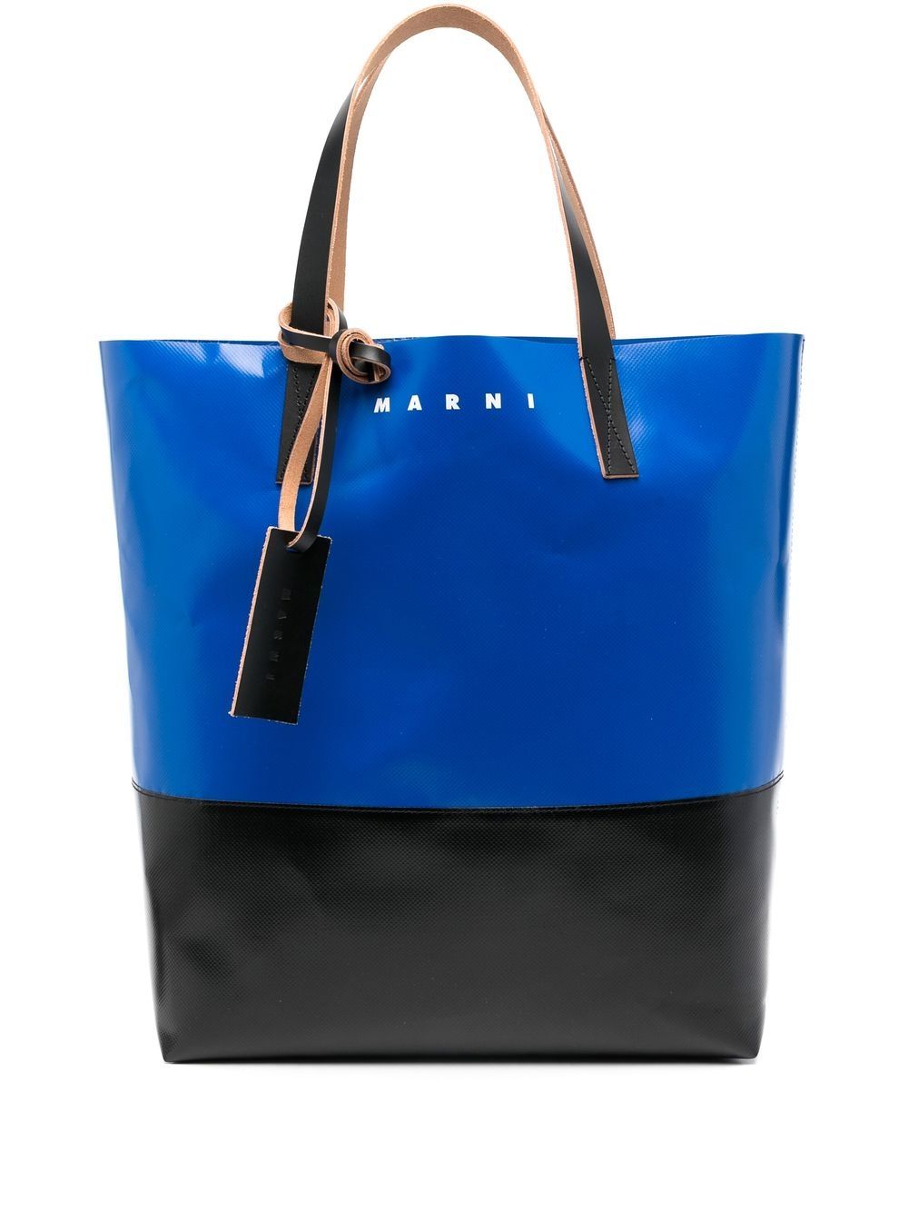 Marni two-tone top-handle tote bag - Blue von Marni