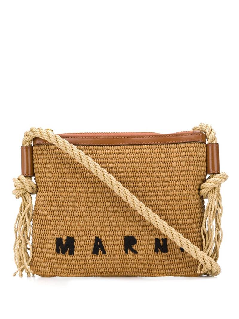 Marni Marcel Summer raffia shoulder bag - Brown von Marni