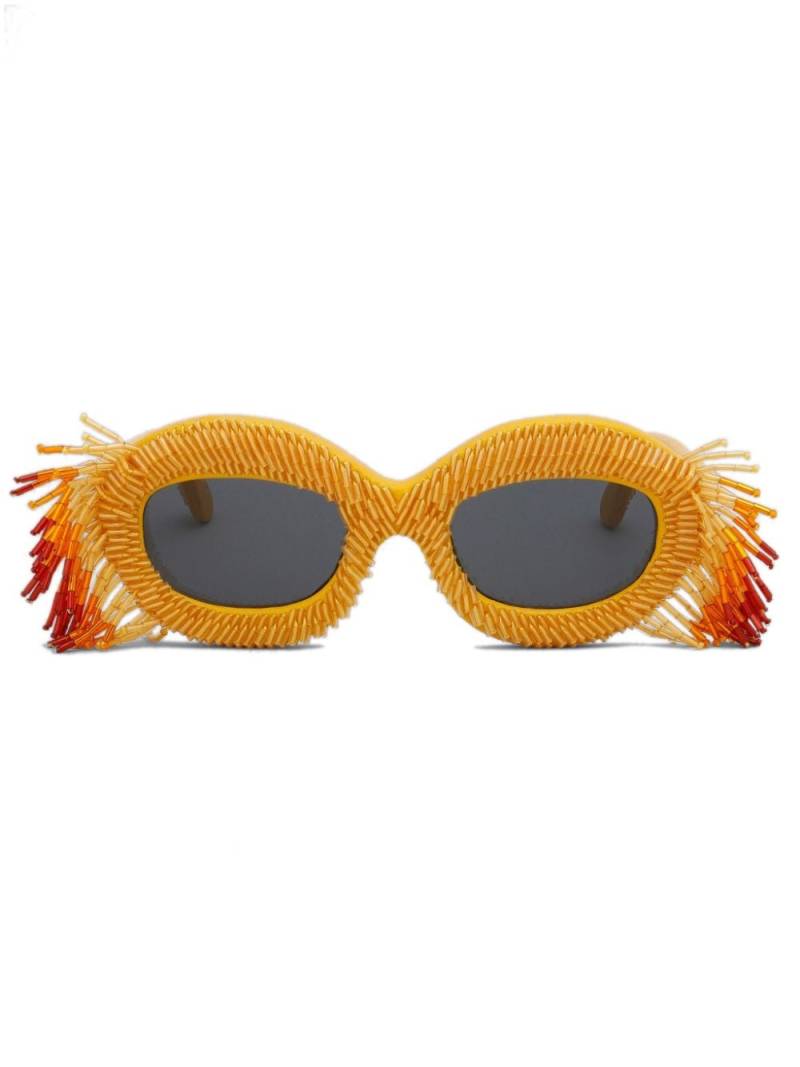 Marni x Retrosuperfuture Ik Kil Cenote oval-frame sunglasses - Yellow von Marni