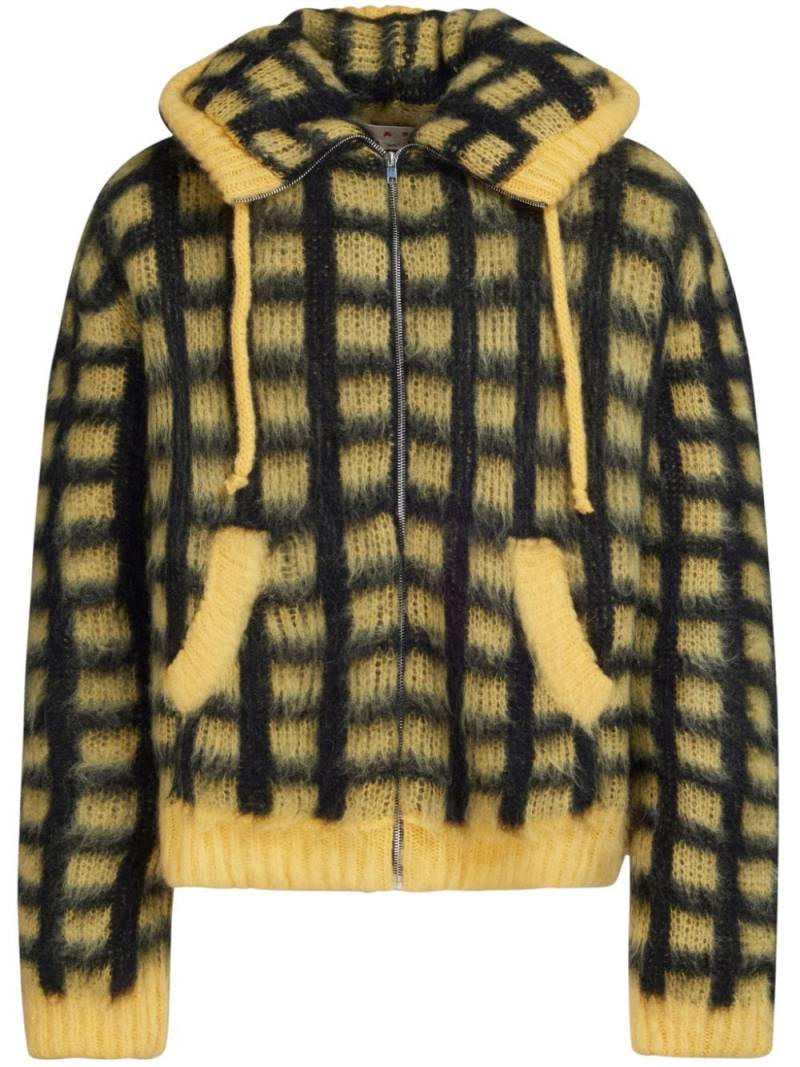 Marni checked mohair-blend cardigan - Yellow von Marni