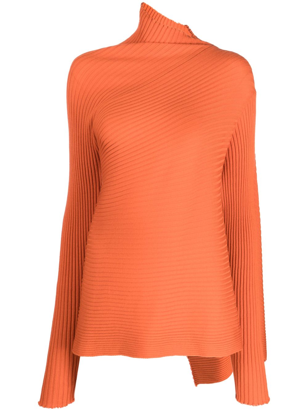 Marques'Almeida asymmetric-design ribbed-knit jumper - Orange von Marques'Almeida