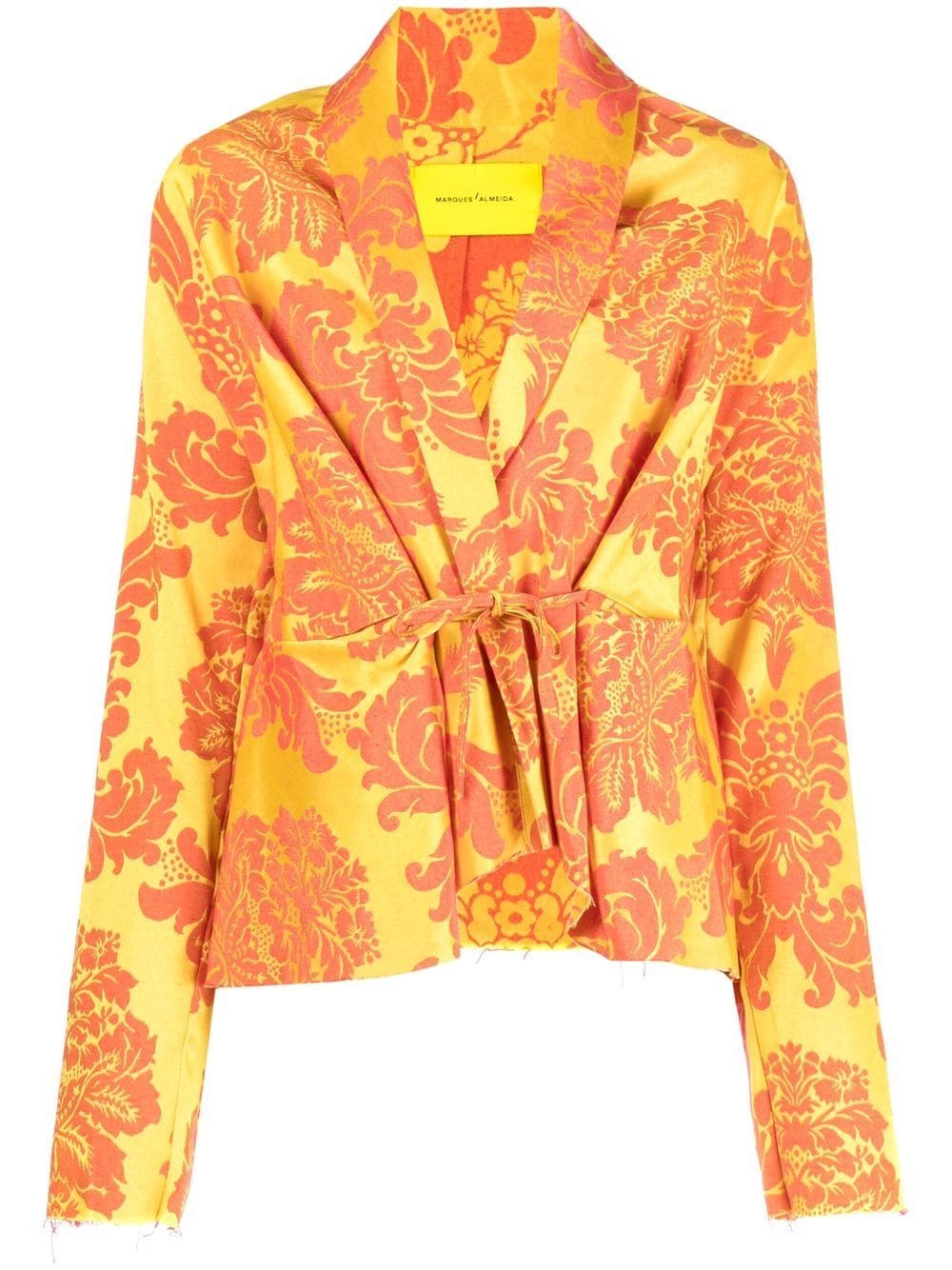 Marques'Almeida floral print tie-front jacket - Yellow von Marques'Almeida