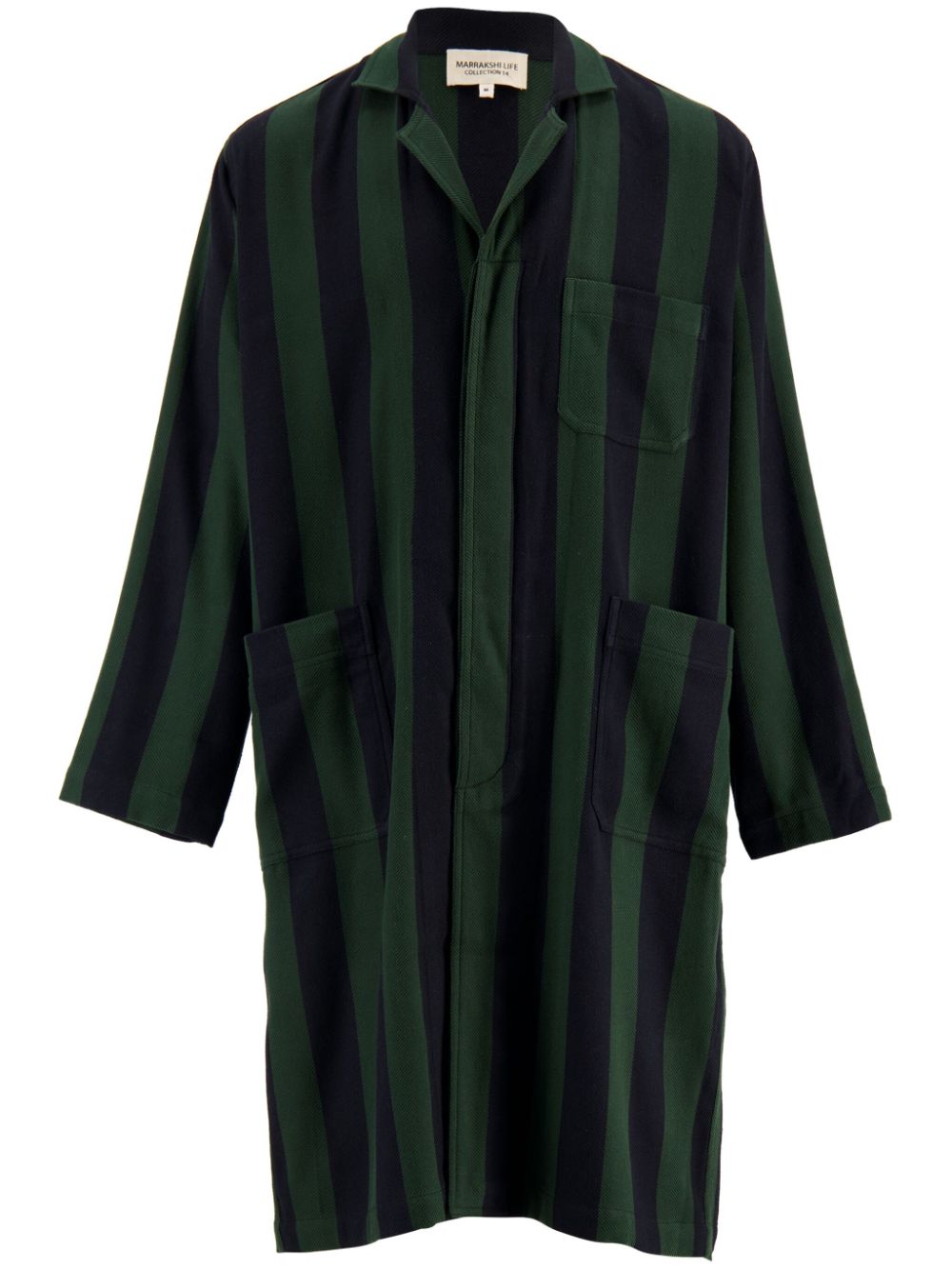 Marrakshi Life striped cotton coat - Green von Marrakshi Life