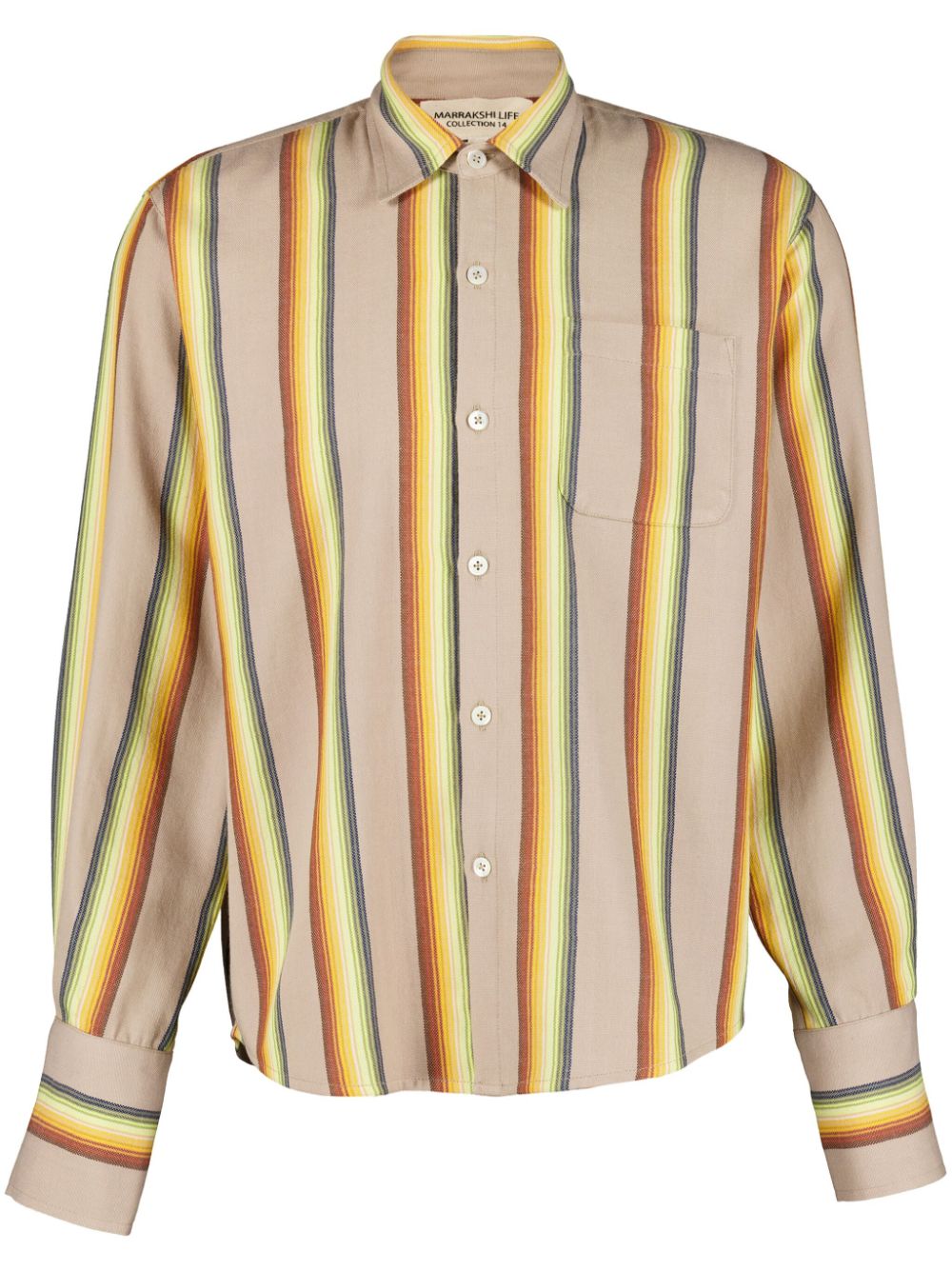 Marrakshi Life striped cotton shirt - Neutrals von Marrakshi Life