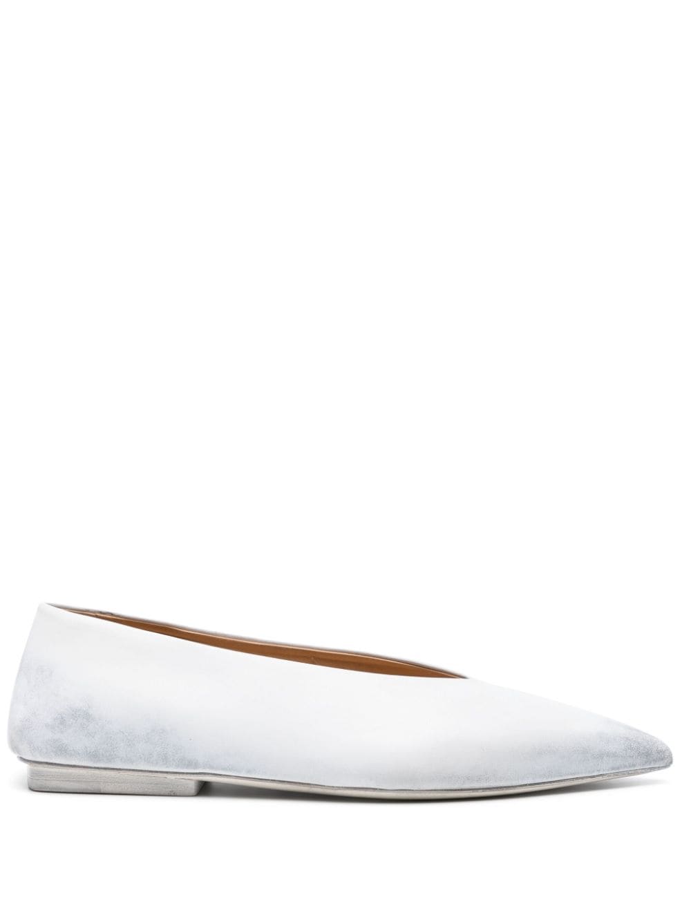 Marsèll distressed-effect leather ballerina shoes - White von Marsèll