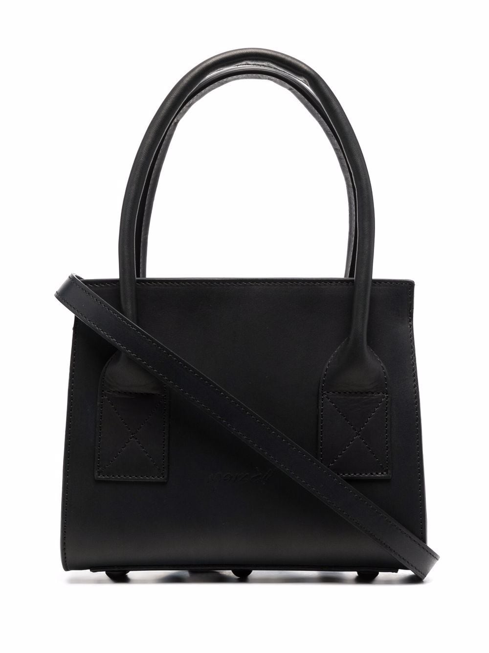 Marsèll mini leather box tote bag - Black von Marsèll