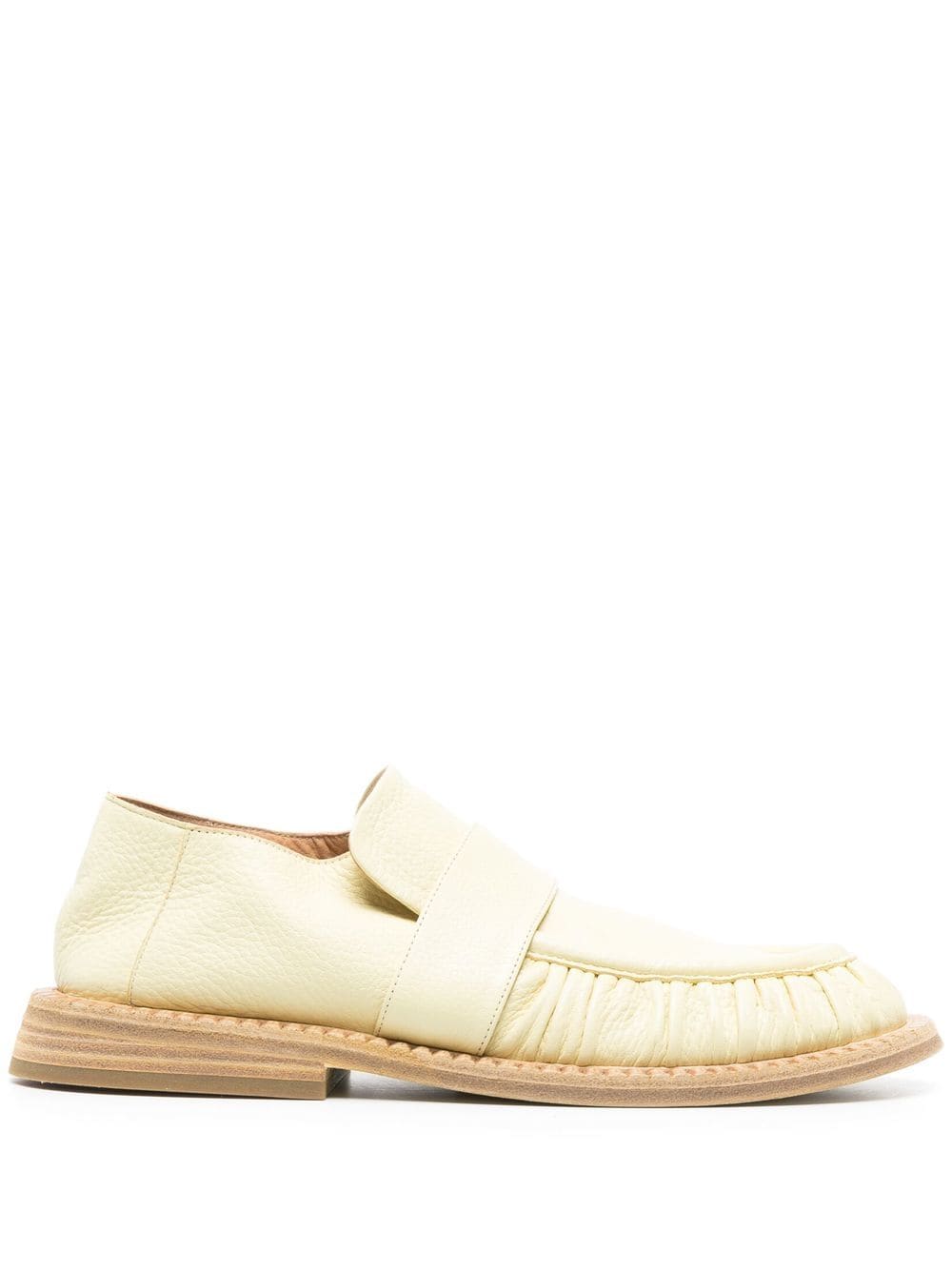 Marsèll round-toe ruched leather loafers - Yellow von Marsèll