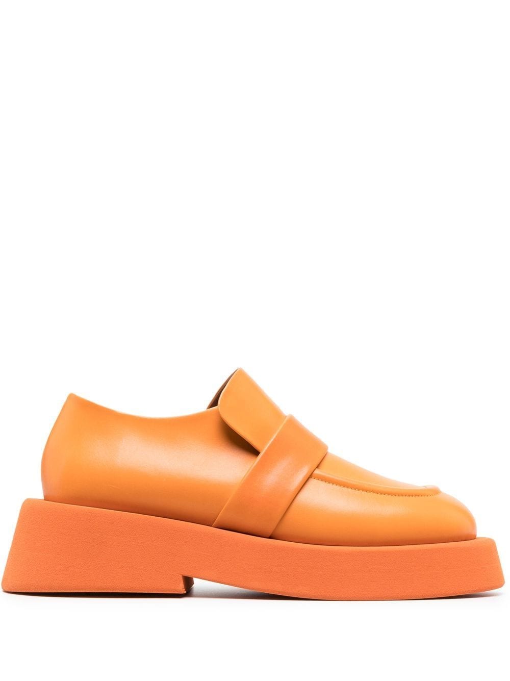 Marsèll square-toe leather loafers - Orange von Marsèll