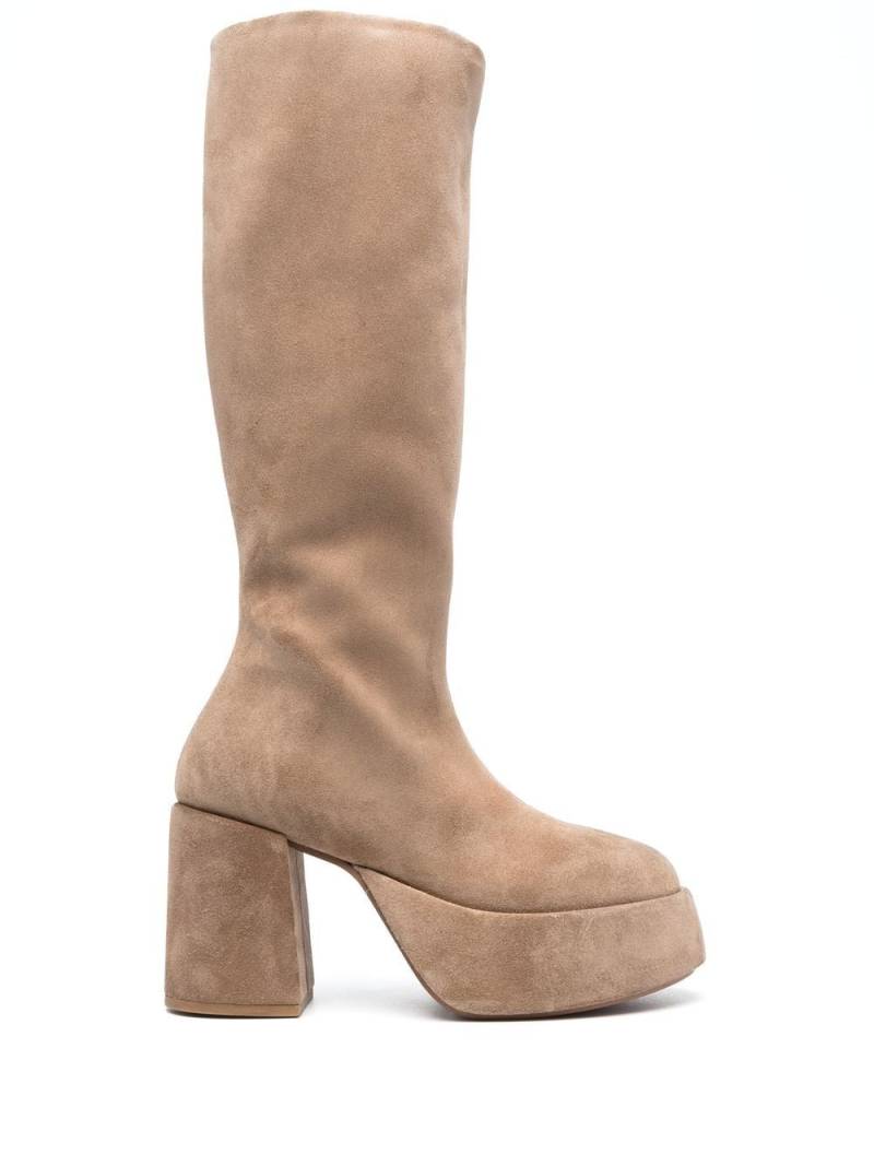 Marsèll suede platform 100mm boots - Neutrals von Marsèll