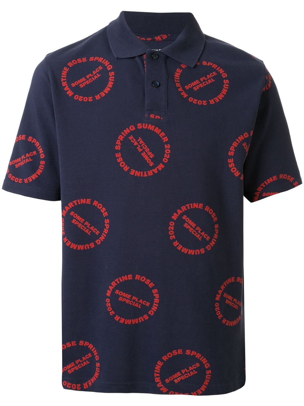 Martine Rose Baba logo print polo shirt - Blue von Martine Rose