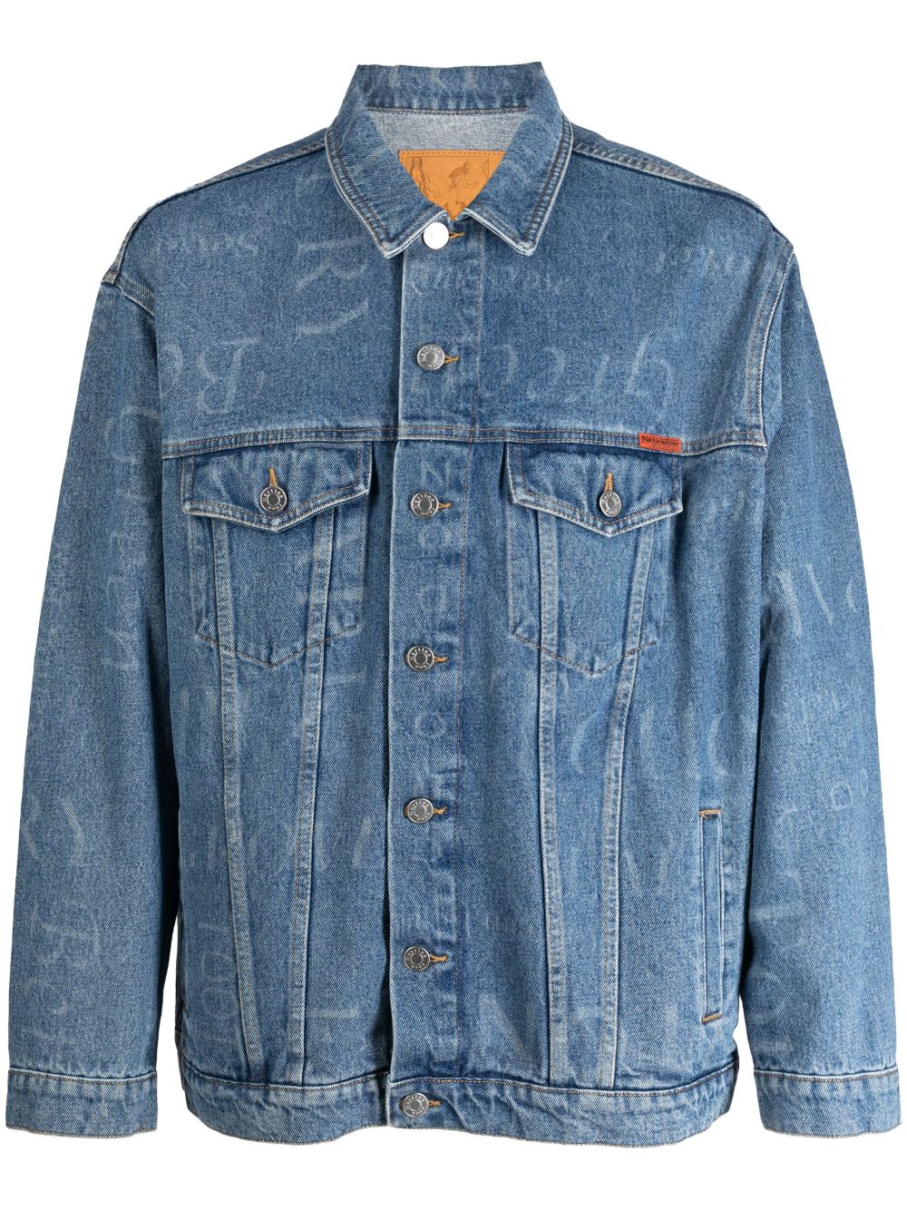 Martine Rose all-over logo-print denim jacket - Blue von Martine Rose