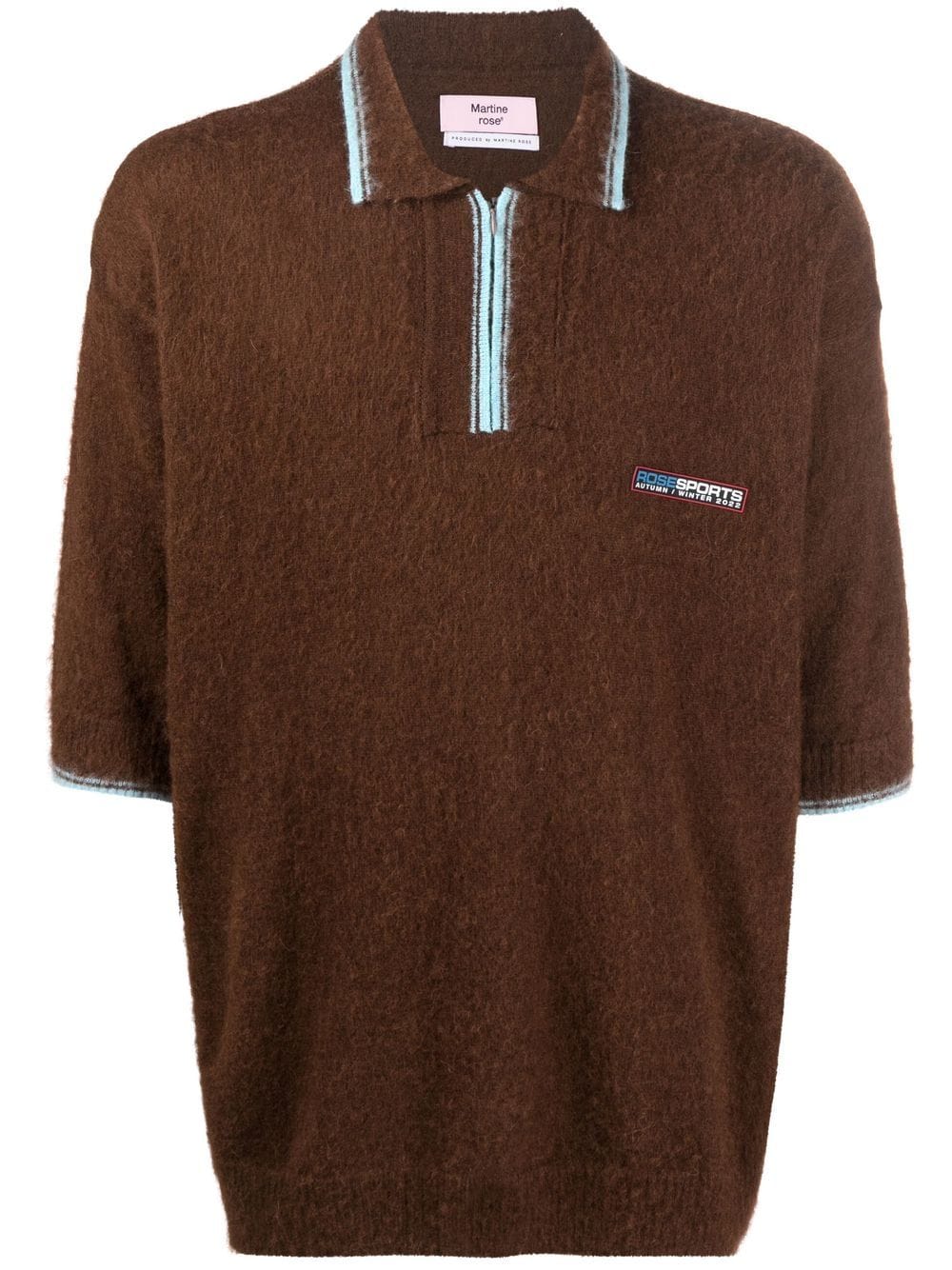 Martine Rose logo-patch knitted polo shirt - Brown von Martine Rose