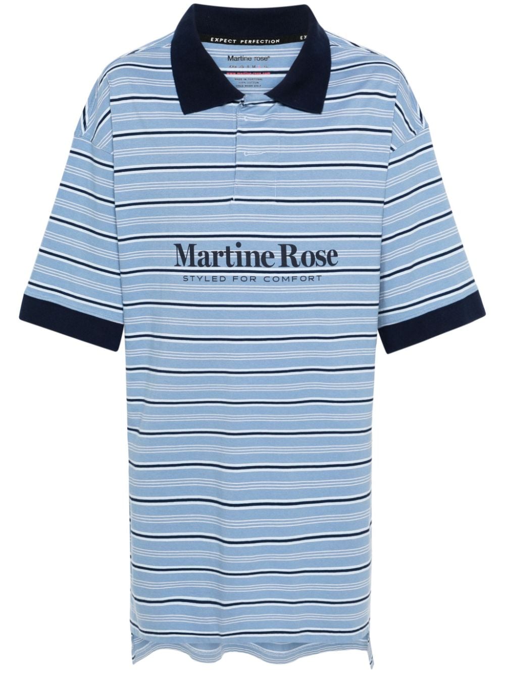 Martine Rose logo-print striped T-shirt - Blue von Martine Rose