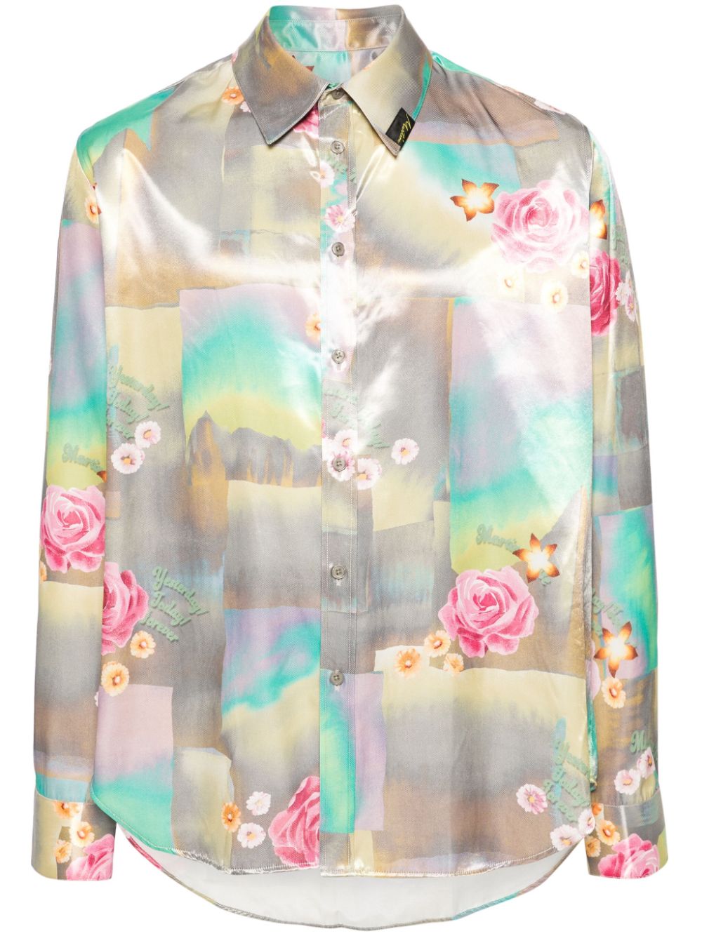 Martine Rose mix-print iridescent shirt - Grey von Martine Rose