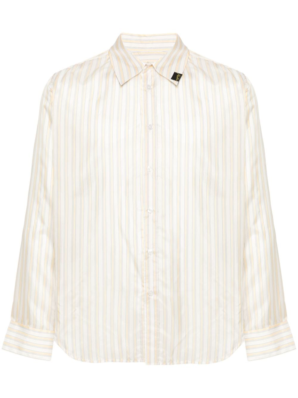 Martine Rose straight-collar striped satin shirt - White von Martine Rose