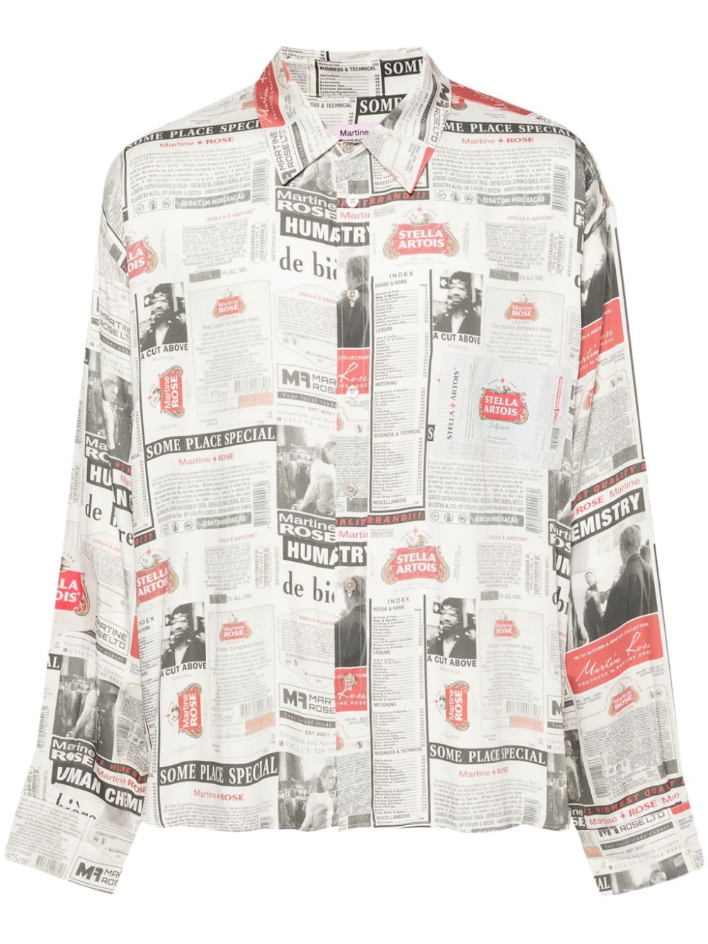 Martine Rose x Stella Artois newspaper-print shirt - Neutrals von Martine Rose