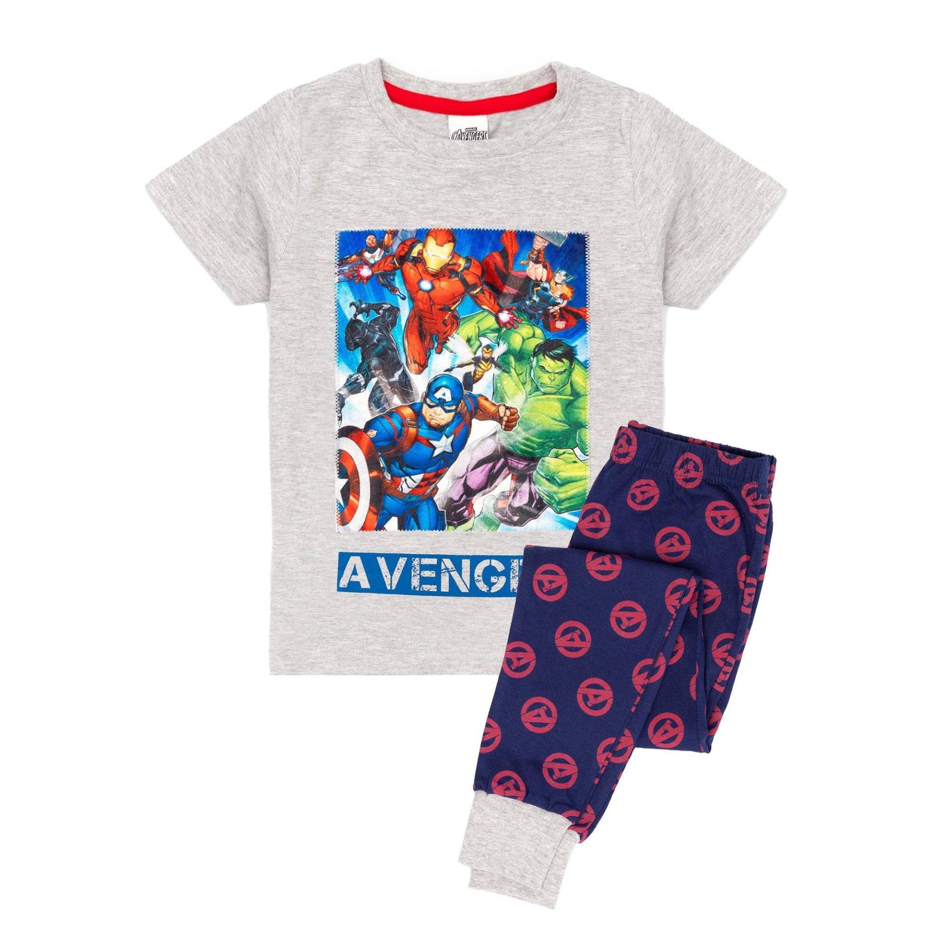 Schlafanzug Mit Langer Hose Jungen Taubengrau 104 von Marvel Avengers