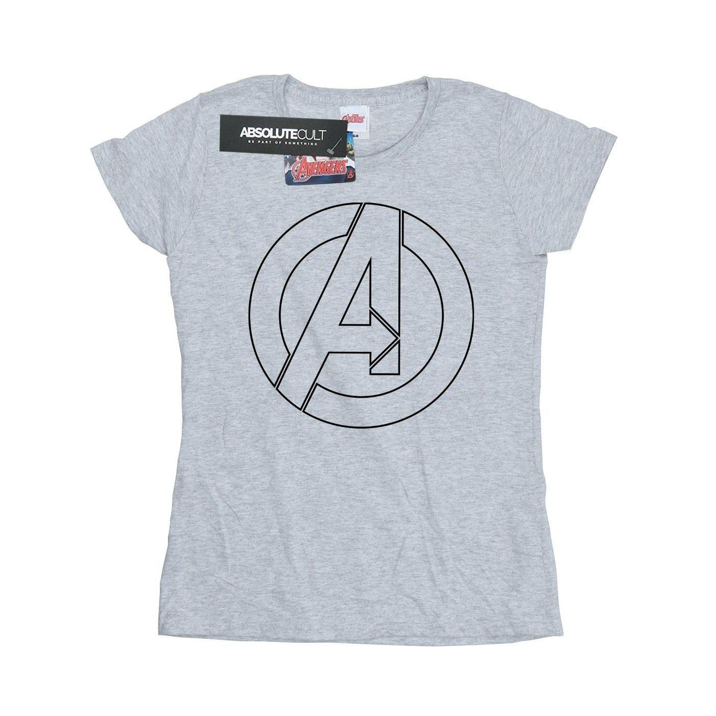 Tshirt Logo Damen Grau S von Marvel Avengers