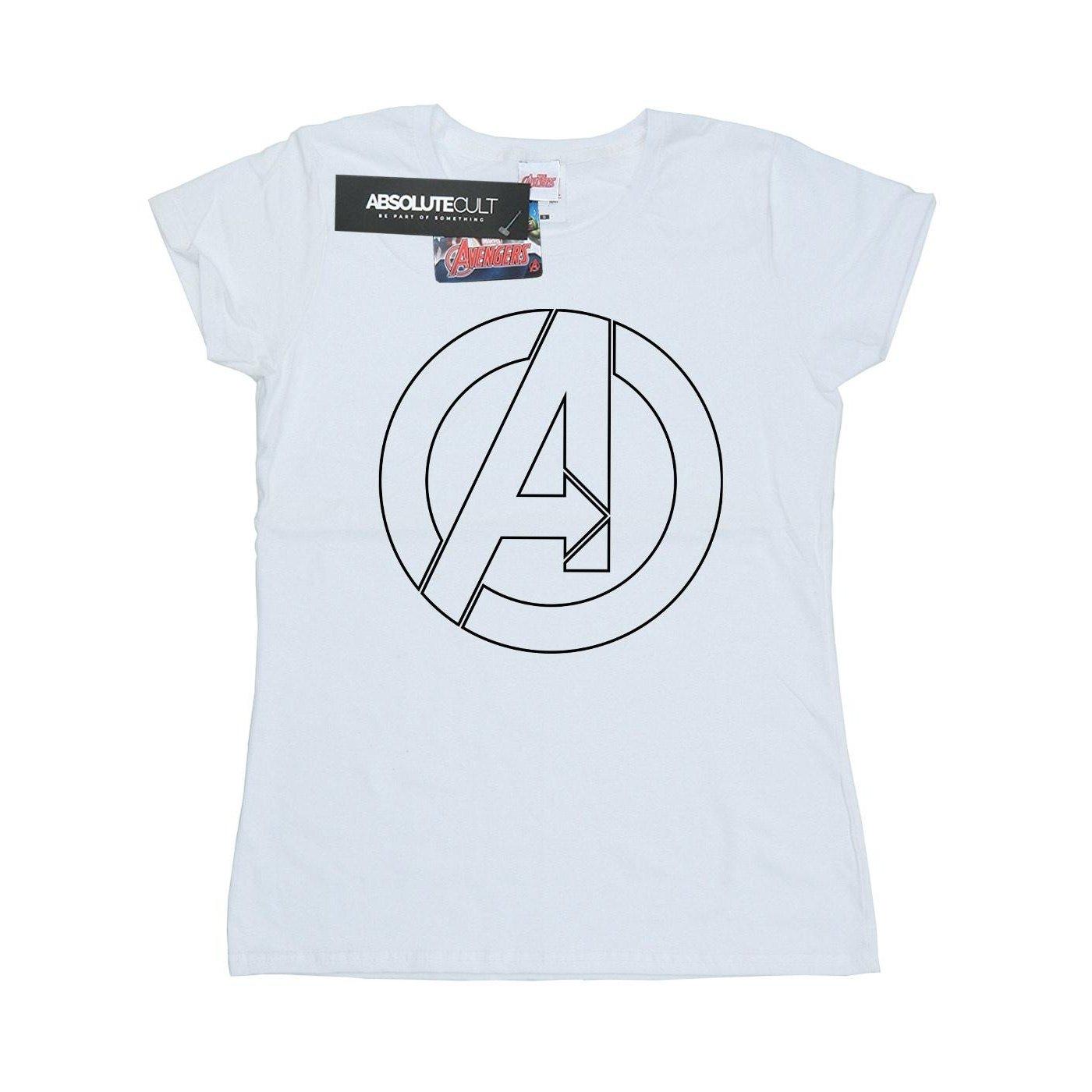 Tshirt Logo Damen Weiss L von Marvel Avengers