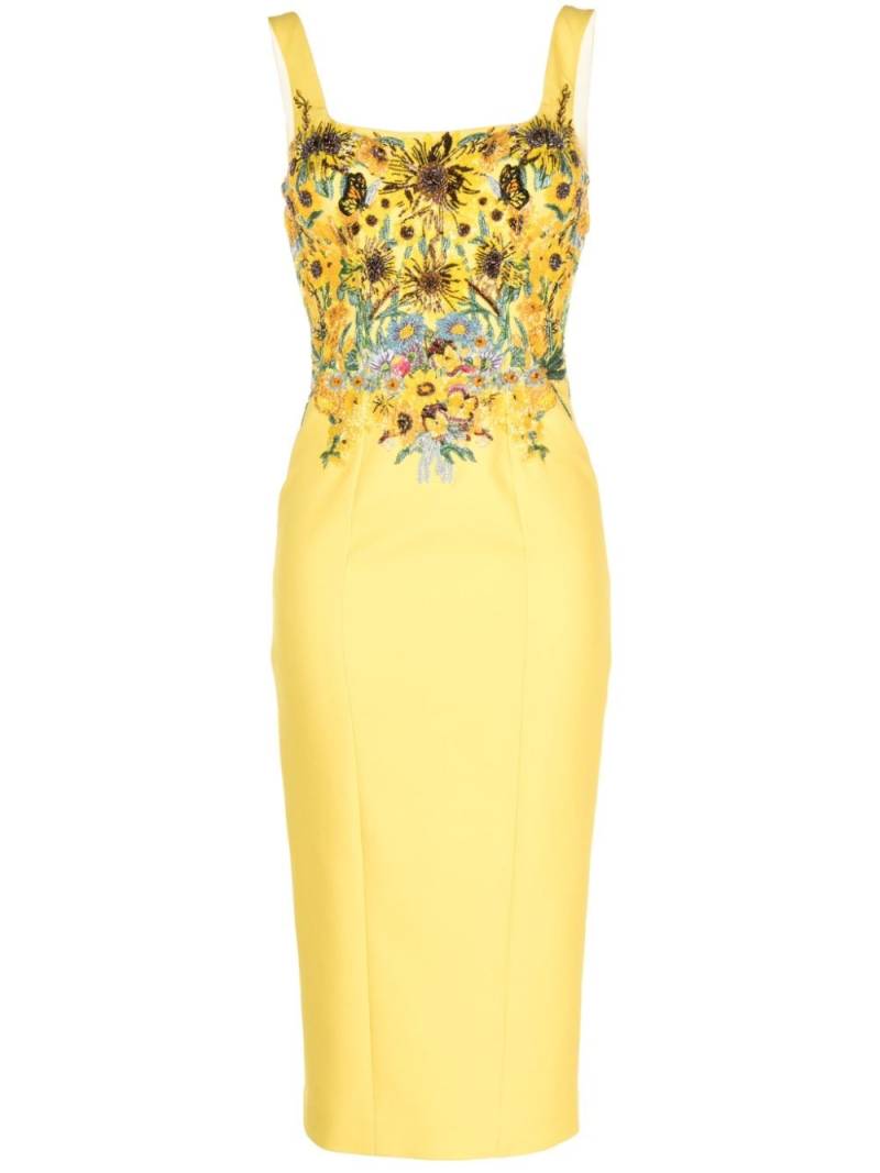 Mary Katrantzou Agave beaded midi dress - Yellow von Mary Katrantzou