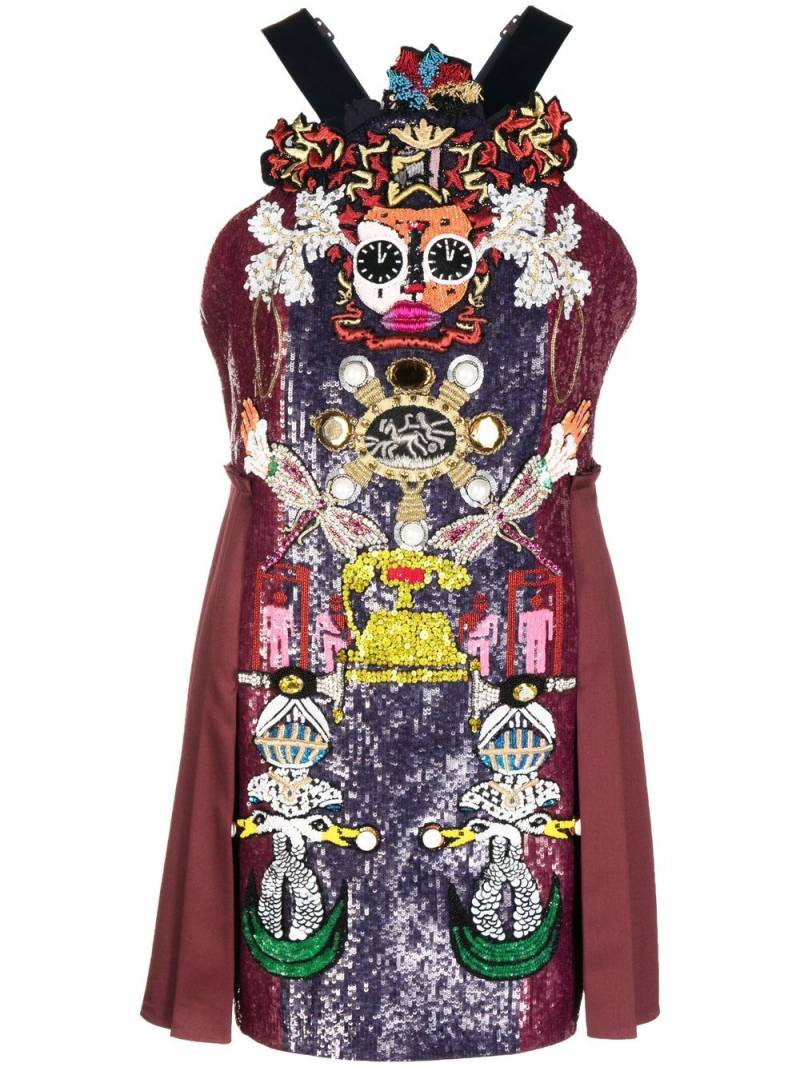 Mary Katrantzou Archival Robot embellished mini dress - Red von Mary Katrantzou